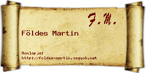 Földes Martin névjegykártya