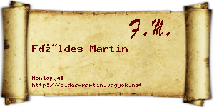 Földes Martin névjegykártya