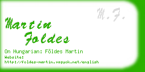 martin foldes business card