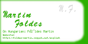 martin foldes business card